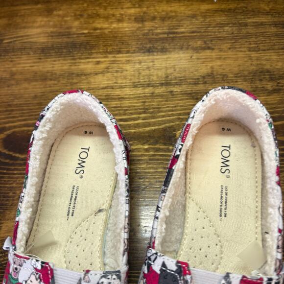 Toms Christmas Dogs Slip On Shoes Size 6 - Picture 6 of 7